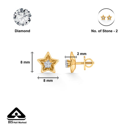 Stellar Charm Diamond & Gold Stud Earrings for Women