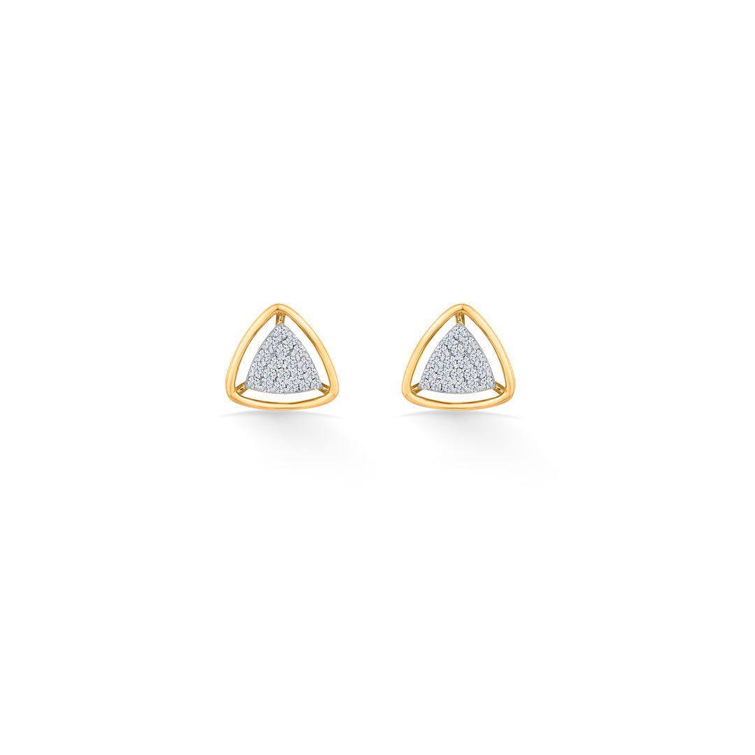 Nova Trio Diamond & Gold Stud Earrings for Women