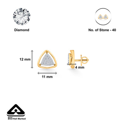 Nova Trio Diamond & Gold Stud Earrings for Women