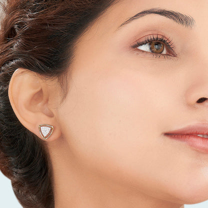Nova Trio Diamond & Gold Stud Earrings for Women