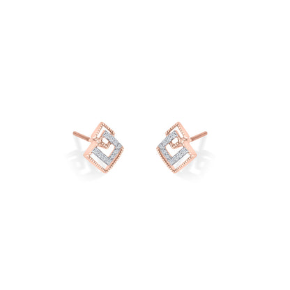 Prism Fusion Diamond & Gold Stud Earrings for Women