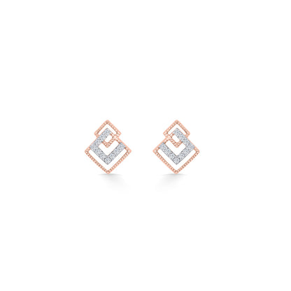 Prism Fusion Diamond & Gold Stud Earrings for Women