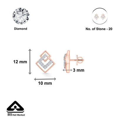 Prism Fusion Diamond & Gold Stud Earrings for Women