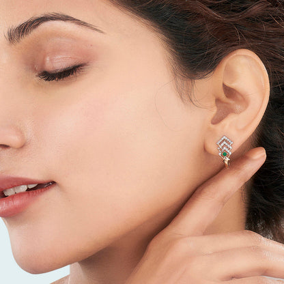 Emerald Path Diamond & Gold Hoops & Huggies Earrings for Women