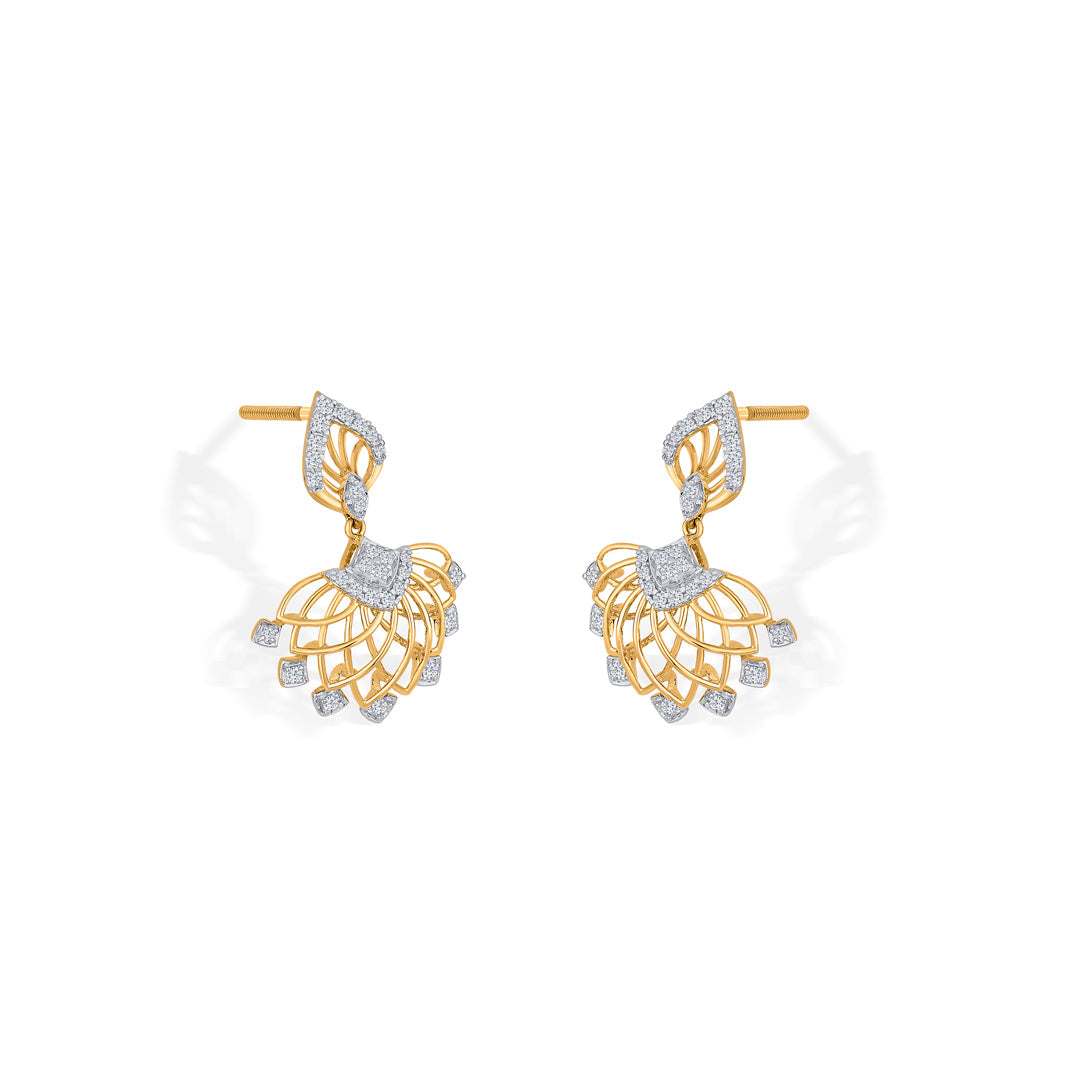 Regal Spark Diamond & Gold Drops & Danglers Earrings for Women
