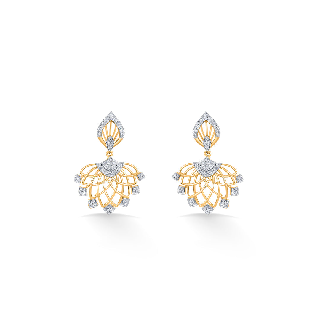 Regal Spark Diamond & Gold Drops & Danglers Earrings for Women