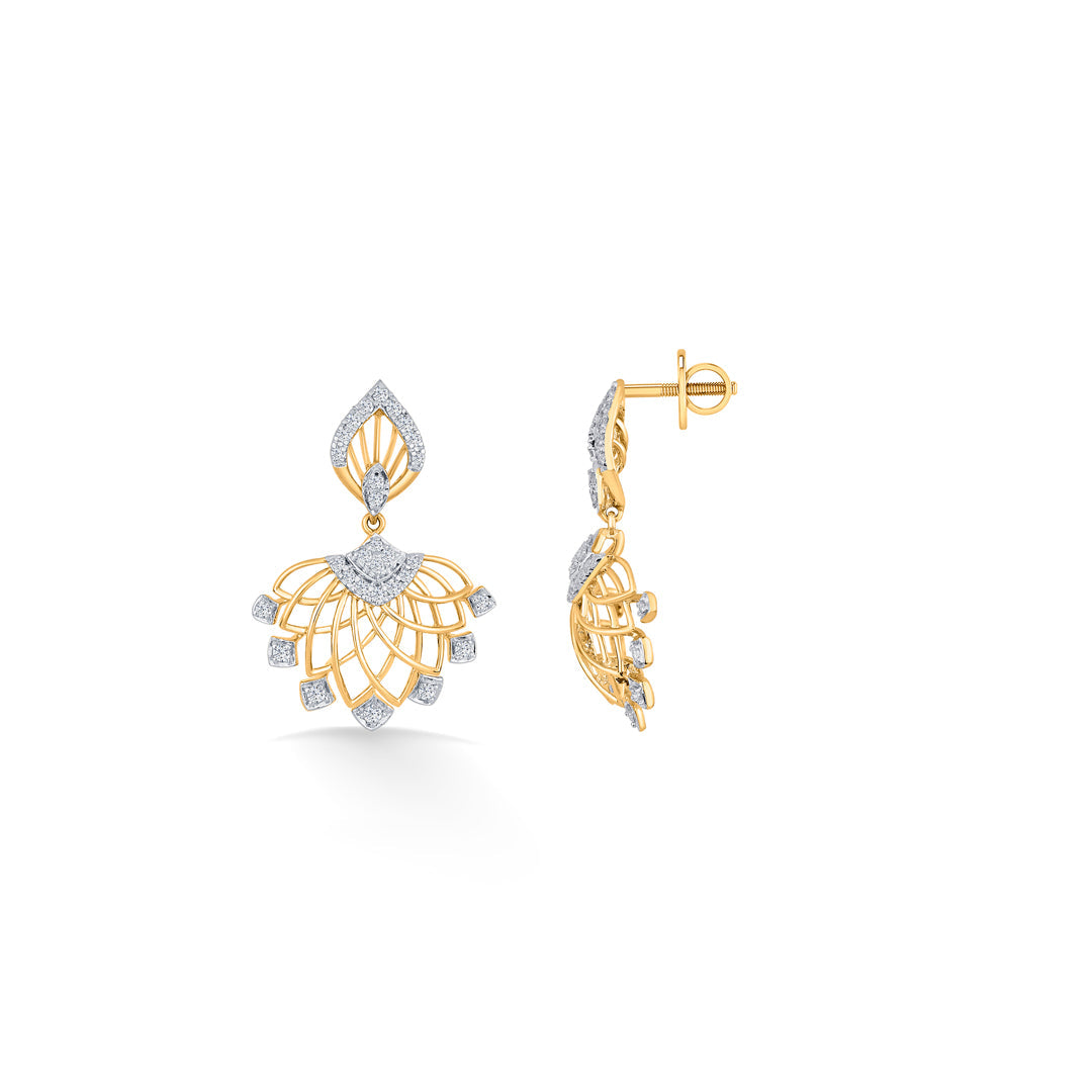 Regal Spark Diamond & Gold Drops & Danglers Earrings for Women