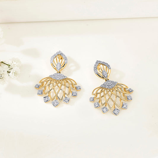Regal Spark Diamond & Gold Drops & Danglers Earrings for Women