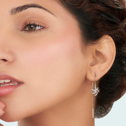 Cosmic Bloom Diamond & Gold Sui Dhaga Earrings for Women