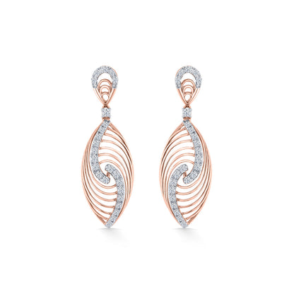 Seraphia Spiral Diamond & Gold Drops & Danglers Earrings for Women