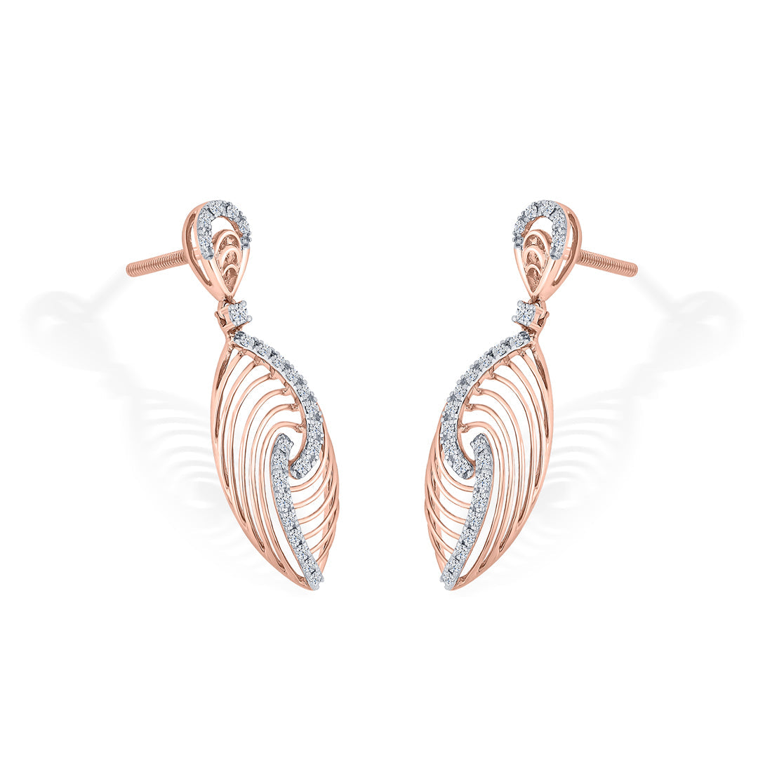 Seraphia Spiral Diamond & Gold Drops & Danglers Earrings for Women