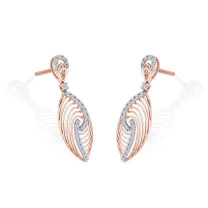 Seraphia Spiral Diamond & Gold Drops & Danglers Earrings for Women