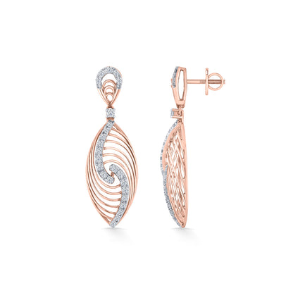 Seraphia Spiral Diamond & Gold Drops & Danglers Earrings for Women