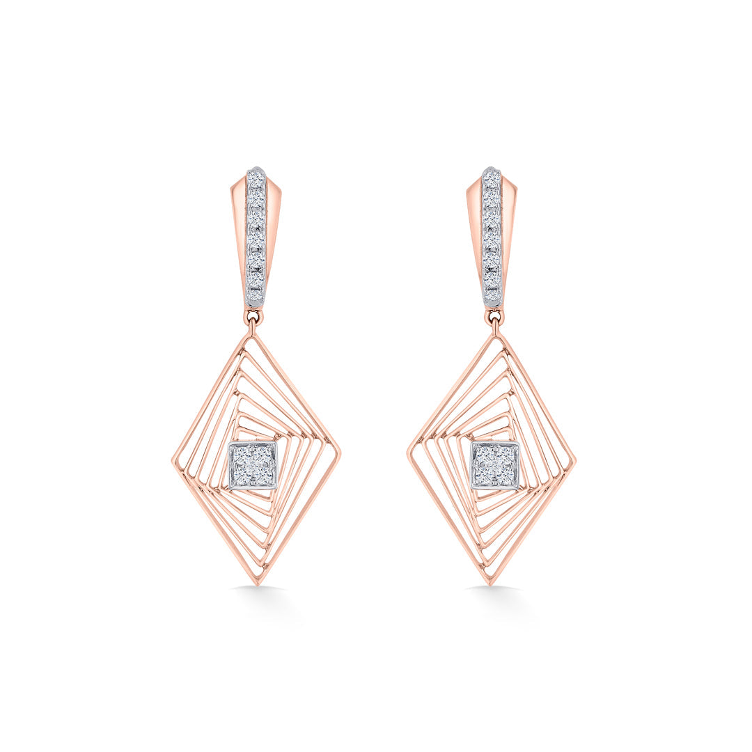 Vortex Spark Diamond & Gold Drops & Danglers Earrings for Women