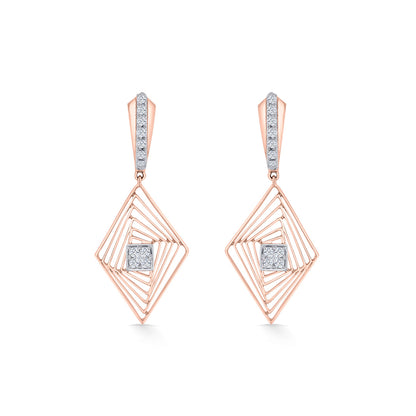 Vortex Spark Diamond & Gold Drops & Danglers Earrings for Women