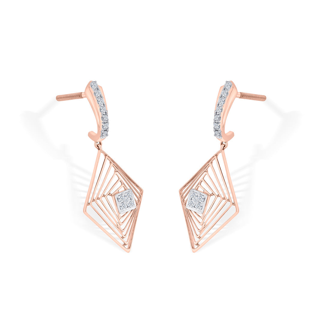 Vortex Spark Diamond & Gold Drops & Danglers Earrings for Women
