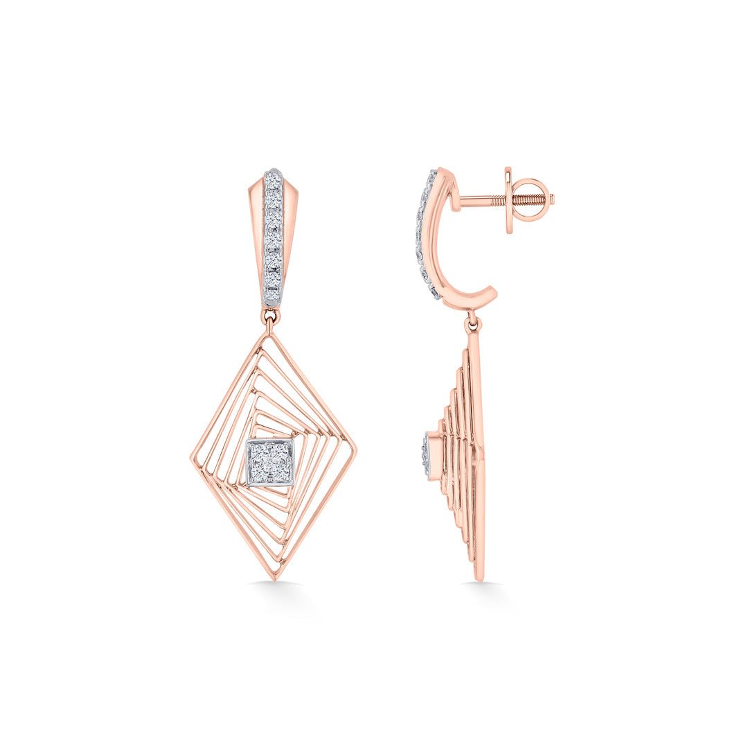 Vortex Spark Diamond & Gold Drops & Danglers Earrings for Women