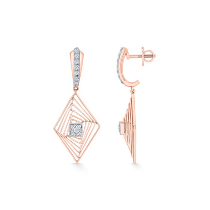 Vortex Spark Diamond & Gold Drops & Danglers Earrings for Women