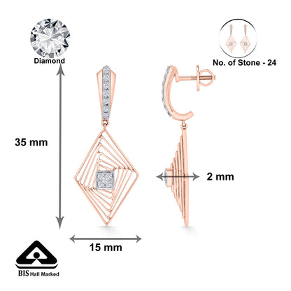 Vortex Spark Diamond & Gold Drops & Danglers Earrings for Women