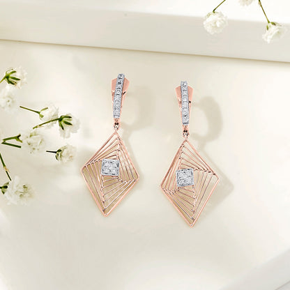 Vortex Spark Diamond & Gold Drops & Danglers Earrings for Women