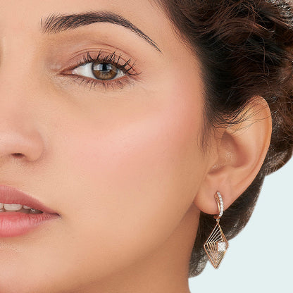 Vortex Spark Diamond & Gold Drops & Danglers Earrings for Women