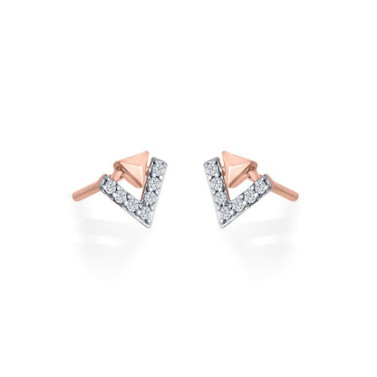 Summit Gleam Diamond & Gold Stud Earrings for Women