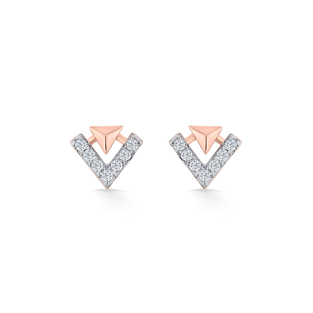 Summit Gleam Diamond & Gold Stud Earrings for Women