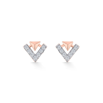 Summit Gleam Diamond & Gold Stud Earrings for Women