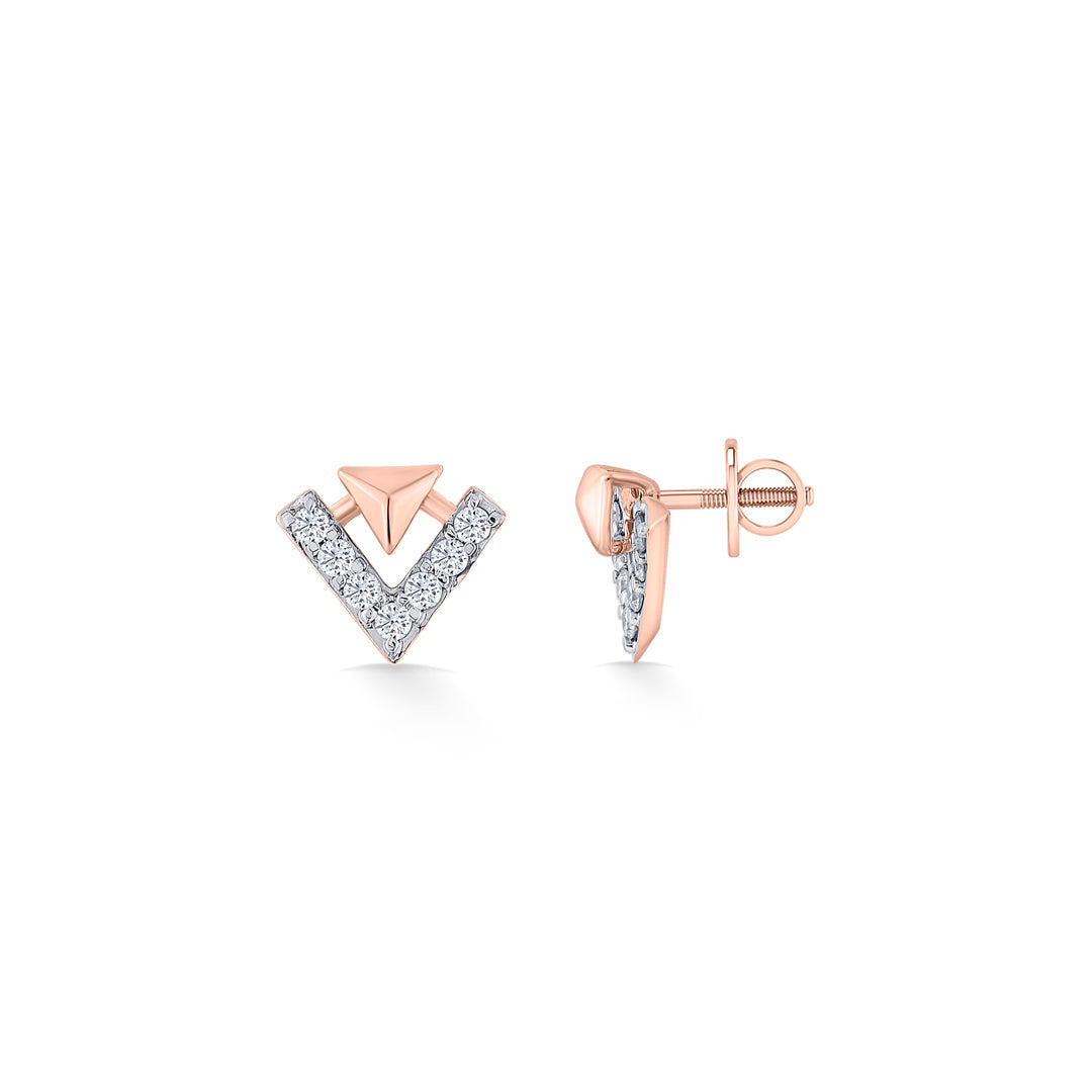 Summit Gleam Diamond & Gold Stud Earrings for Women
