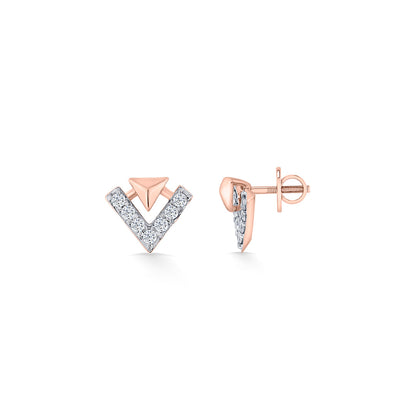 Summit Gleam Diamond & Gold Stud Earrings for Women