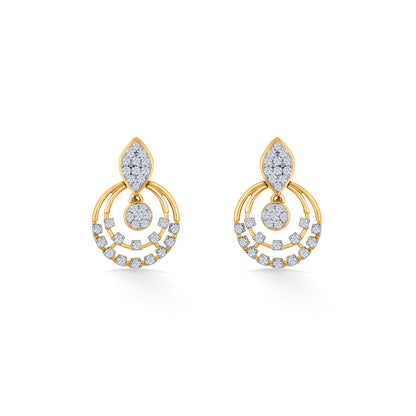 Halo Gleam Diamond & Gold Stud Earrings for Women