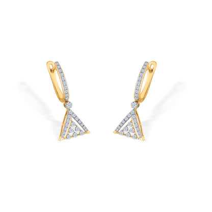 Metro Trio Diamond & Gold Drops & Danglers Earrings for Women