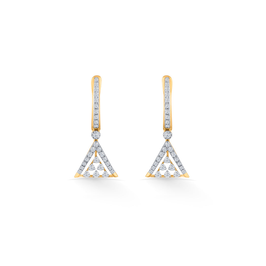 Metro Trio Diamond & Gold Drops & Danglers Earrings for Women