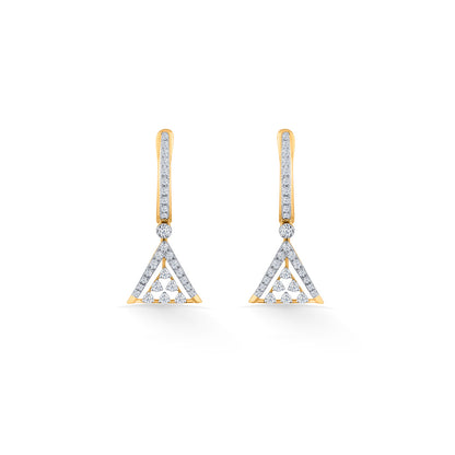 Metro Trio Diamond & Gold Drops & Danglers Earrings for Women