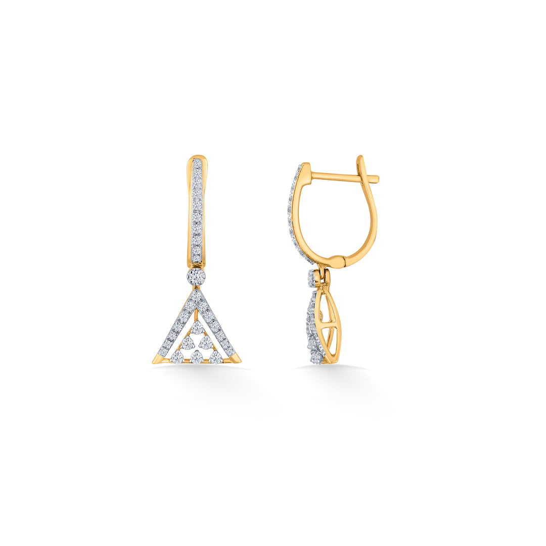 Metro Trio Diamond & Gold Drops & Danglers Earrings for Women