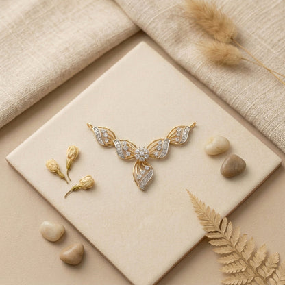 Petals of Harmony 9kt Diamond Mangalsutra Pendant