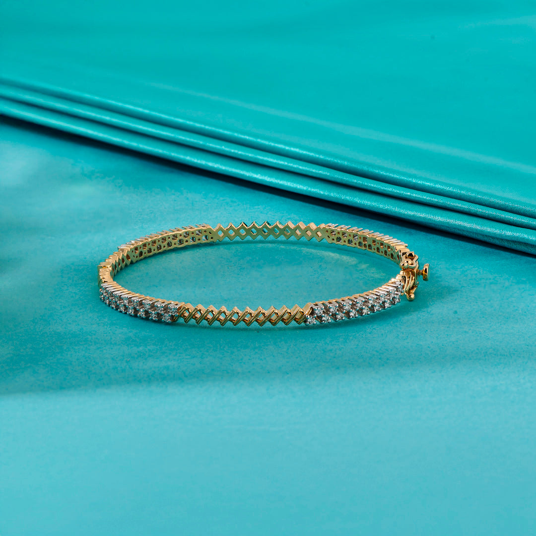 Aura Spark Diamond & Gold Bangles for Women