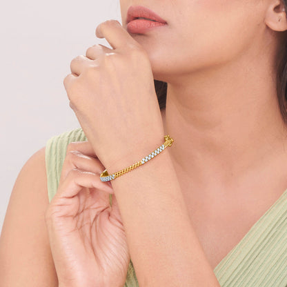 Aura Spark Diamond & Gold Bangles for Women
