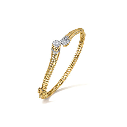 Luxe Grid Diamond & Gold Bangles for Women