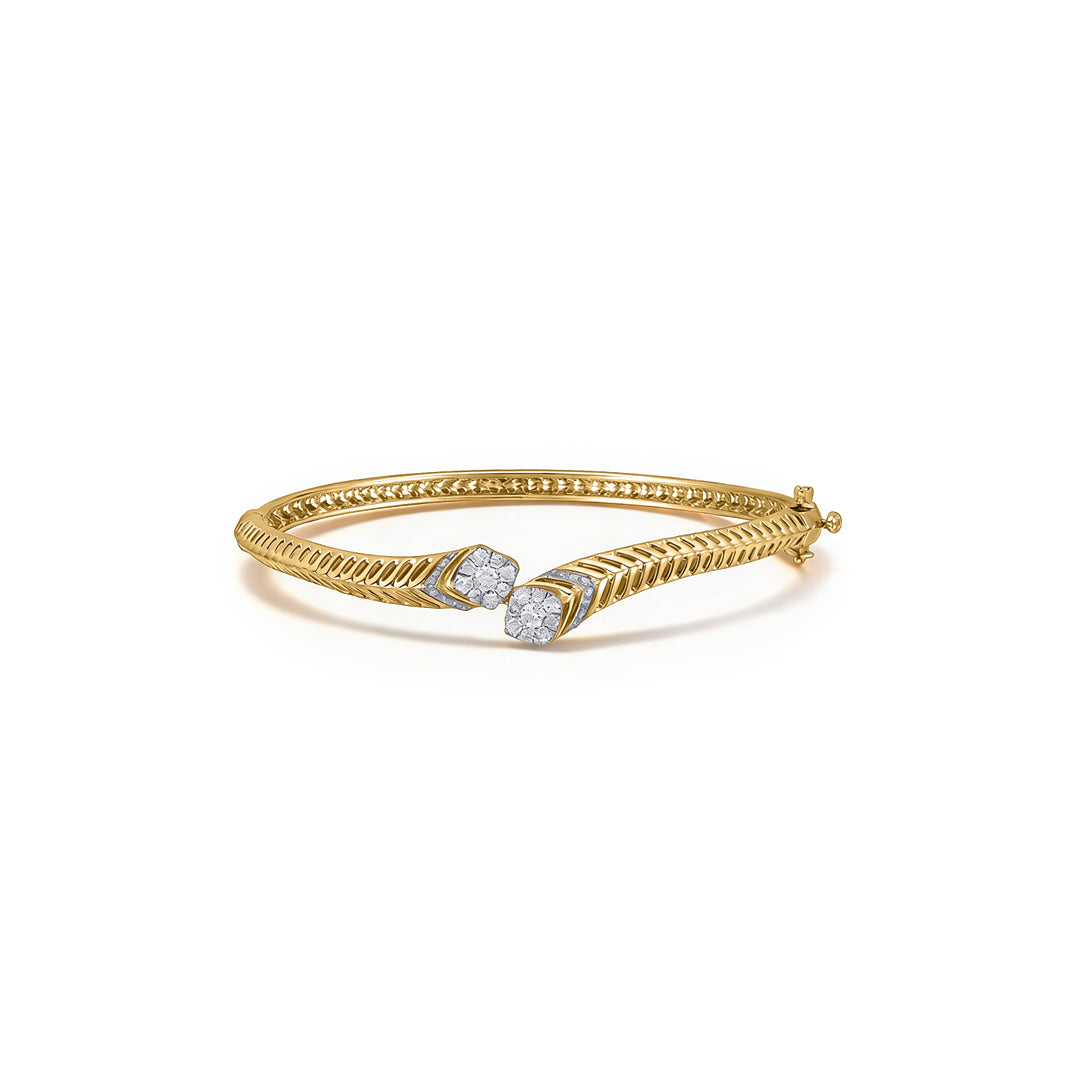 Luxe Grid Diamond & Gold Bangles for Women