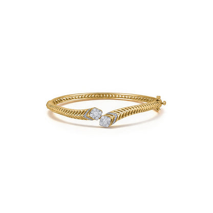 Luxe Grid Diamond & Gold Bangles for Women