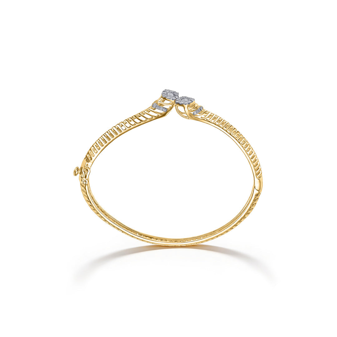 Luxe Grid Diamond & Gold Bangles for Women