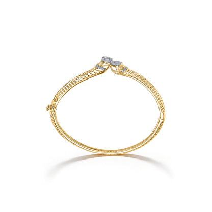 Luxe Grid Diamond & Gold Bangles for Women