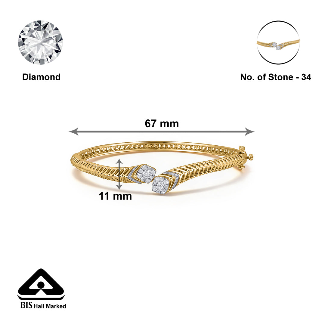 Luxe Grid Diamond & Gold Bangles for Women