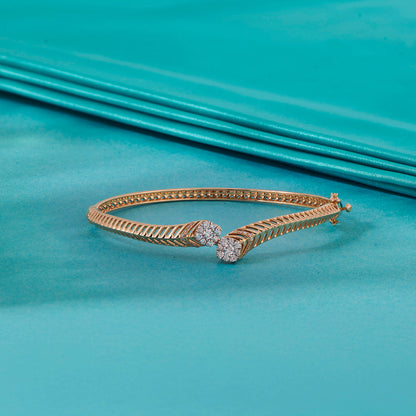 Luxe Grid Diamond & Gold Bangles for Women