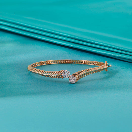 Luxe Grid Diamond & Gold Bangles for Women