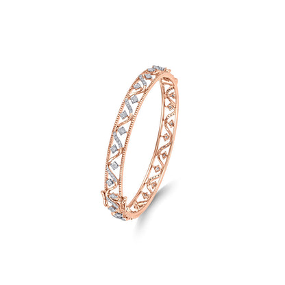 Crystal Mesh Diamond & Gold Bangles for Women