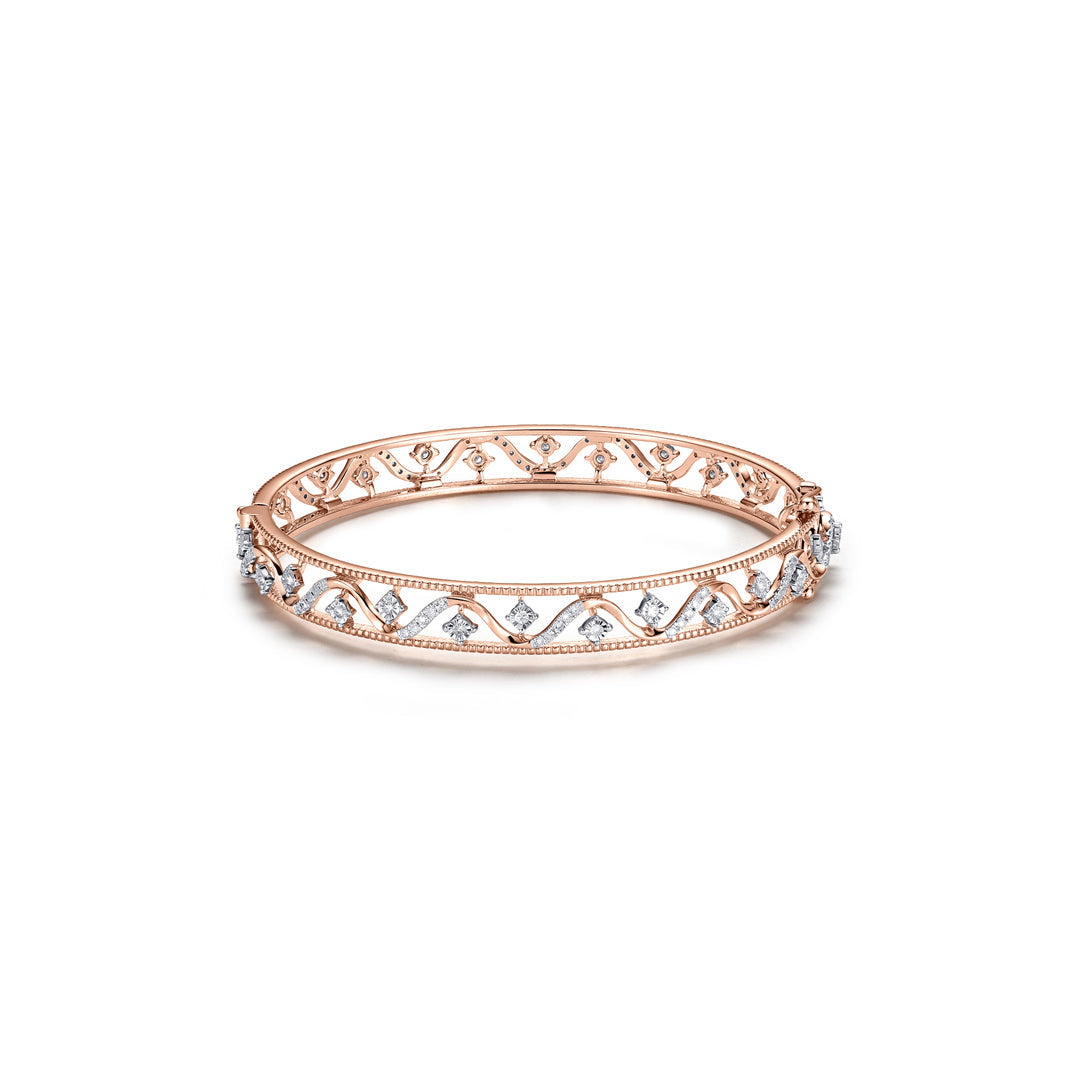 Crystal Mesh Diamond & Gold Bangles for Women