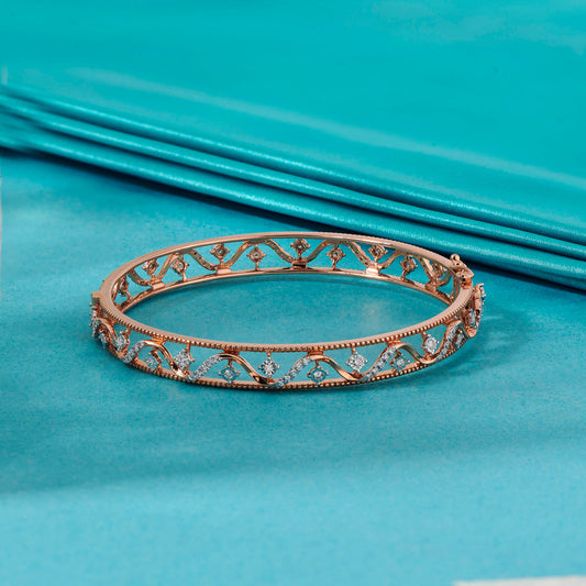 Crystal Mesh Diamond & Gold Bangles for Women