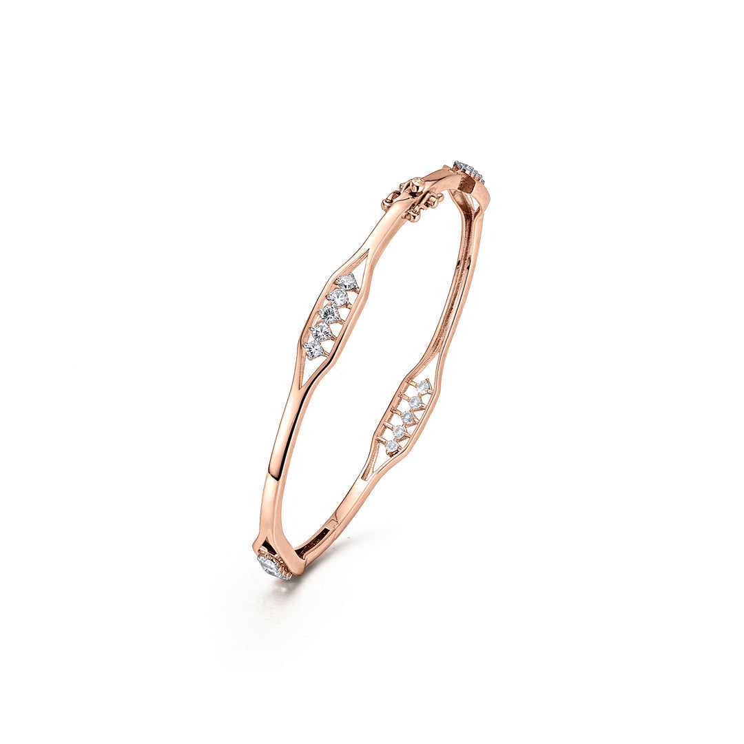 Velvet Weave Diamond & Gold Bangles for Women